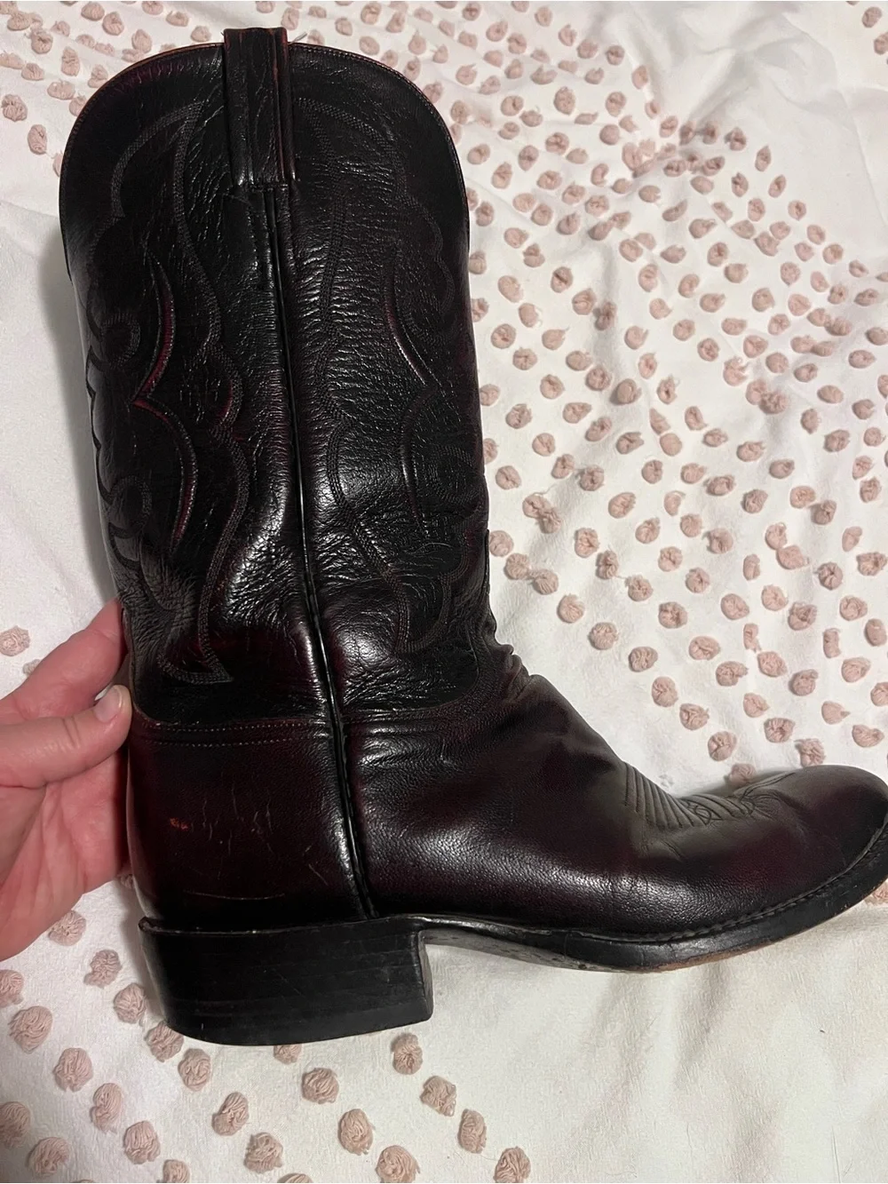 Lucchese Black Cherry Cowboy Boots Mens 9D